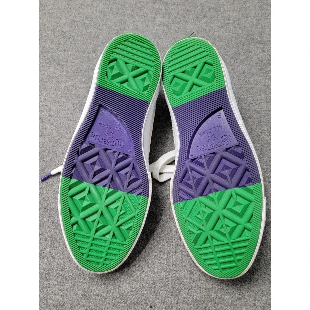 Converse One Star Low Suede Sneakers White Green Purple Men's 6 Women's‎ 8 - Picture 7 of 7